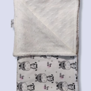 Biserno beli minky prekrivač sa zebrama